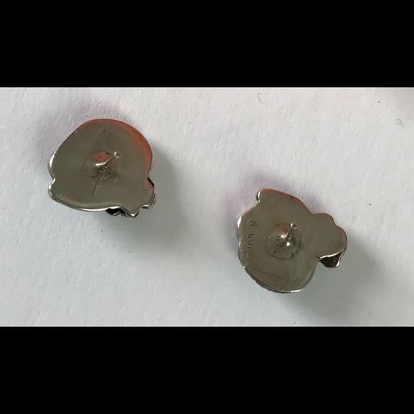 Vintage Authentic Turquoise Stone Earrings .925 Silver Signed - Picture 8 of 8